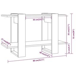 Berkfield Home Book Cabinet/Room Divider Black 80x30x51 cm - Size: 80 x 30 x 51 cm - thumbnail 7