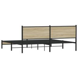 Berkfield Home Metal Bed Frame without Mattress Sonoma Oak 200x200 cm in Brown - thumbnail 7