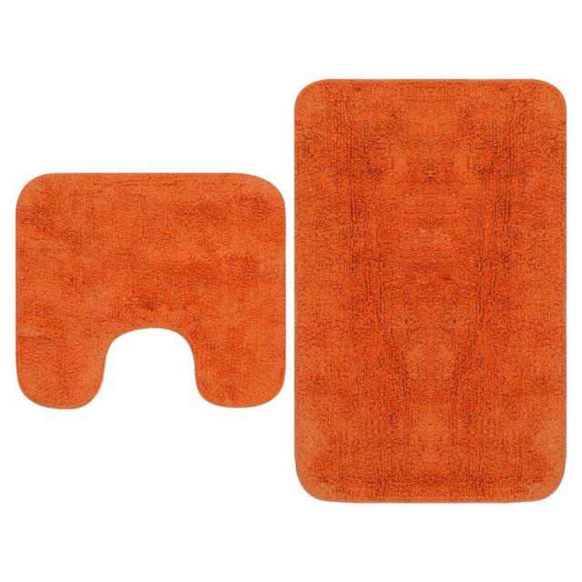 Berkfield Home Bathroom Mat Set 2 Pieces Fabric Orange - image 1