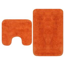 Berkfield Home Bathroom Mat Set 2 Pieces Fabric Orange - thumbnail 1