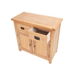 Cabinet Bits Lugo Waxed 2 Drawer 2 Door Sideboard Brass Drop Handle in Light Brown - thumbnail 6