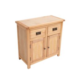 Cabinet Bits Lugo Waxed 2 Drawer 2 Door Sideboard Brass Drop Handle in Light Brown - thumbnail 4