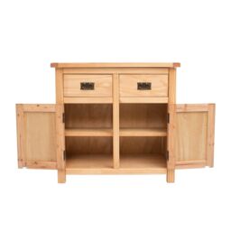 Cabinet Bits Lugo Waxed 2 Drawer 2 Door Sideboard Brass Drop Handle in Light Brown - thumbnail 5