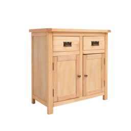 Cabinet Bits Lugo Waxed 2 Drawer 2 Door Sideboard Brass Drop Handle in Light Brown - thumbnail 2