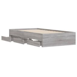 Berkfield Home Bed Frame with Drawers without Mattress Grey Sonoma 100x200 cm - thumbnail 5