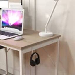 EONLION 100cm Computer Desk Writing Desk Corner Studying Desk PC Table in Beige - thumbnail 2
