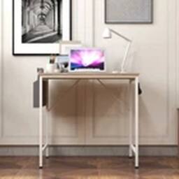 EONLION 100cm Computer Desk Writing Desk Corner Studying Desk PC Table in Beige - thumbnail 4