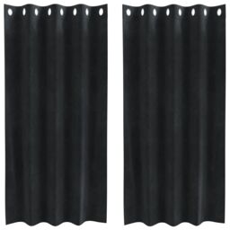 Berkfield Home Blackout Curtains with Eyelets 2 pcs Black Velvet - thumbnail 2