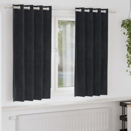 Berkfield Home Blackout Curtains with Eyelets 2 pcs Black Velvet