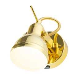 Happy Homewares Unique Industrial Designed Switched Wall Spot Light in Gold - thumbnail 3