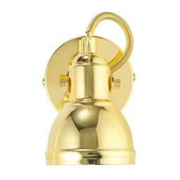 Happy Homewares Unique Industrial Designed Switched Wall Spot Light in Gold - thumbnail 2