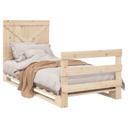 Berkfield Home Beautiful Bed Frame without Mattress with Headboard 90x200 cm Sol in Light Tan - thumbnail 4