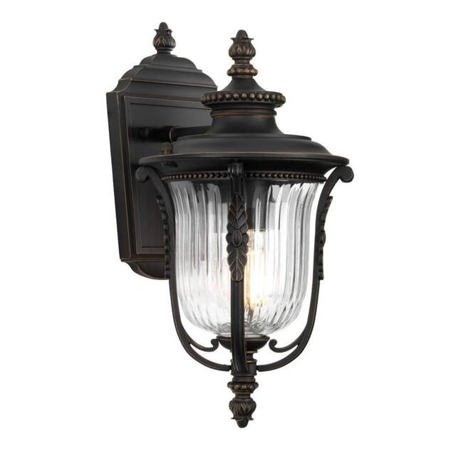 Netlighting Luverne Outdoor Small Wall Lantern Light Rubbed Bronze IP44 E27 in Brown - image 1