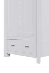 Living and Home Modern Double-Door Wardrobe with Drawer & Hanging Rail in White - thumbnail 9