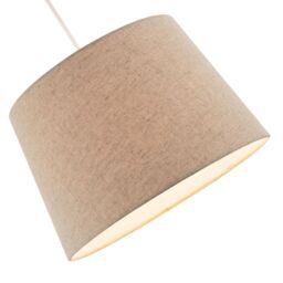 Happy Homewares Natural Oatmeal Textured Linen Fabric Lamp Shade with Cotton Lining in Light Beige - Size: 12 inches - thumbnail 4