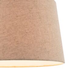 Happy Homewares Natural Oatmeal Textured Linen Fabric Lamp Shade with Cotton Lining in Light Beige - Size: 12 inches - thumbnail 3