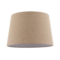 Happy Homewares Natural Oatmeal Textured Linen Fabric Lamp Shade with Cotton Lining in Light Beige - Size: 12 inches