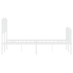 Berkfield Home Metal Bed Frame with Headboard & Footboard White 120x200 cm - Size: Small Double - thumbnail 6