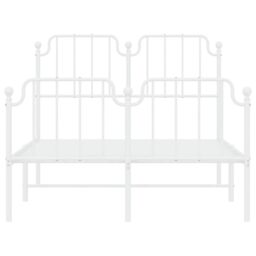 Berkfield Home Metal Bed Frame with Headboard & Footboard White 120x200 cm - Size: Small Double - thumbnail 5