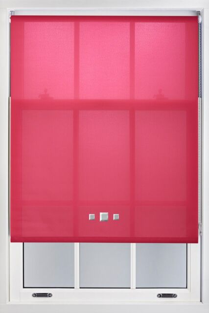 Furnished Daylight Roller Blinds with Triple Square Eyelets - Trimmable Window Shade in Fuchsia - Size: 150 cm width x 165 cm drop - image 1