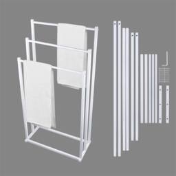 Nordara White-3 Tier Towel Rail Stand Rack Storage Bathroom in White