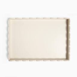 OHS Scallop Edge Storage Tray Engineered Wood Decorative Organiser in Cream - thumbnail 3