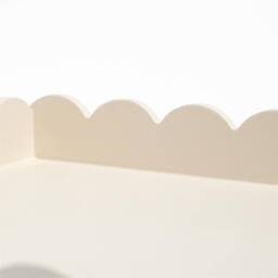 OHS Scallop Edge Storage Tray Engineered Wood Decorative Organiser in Cream - thumbnail 6
