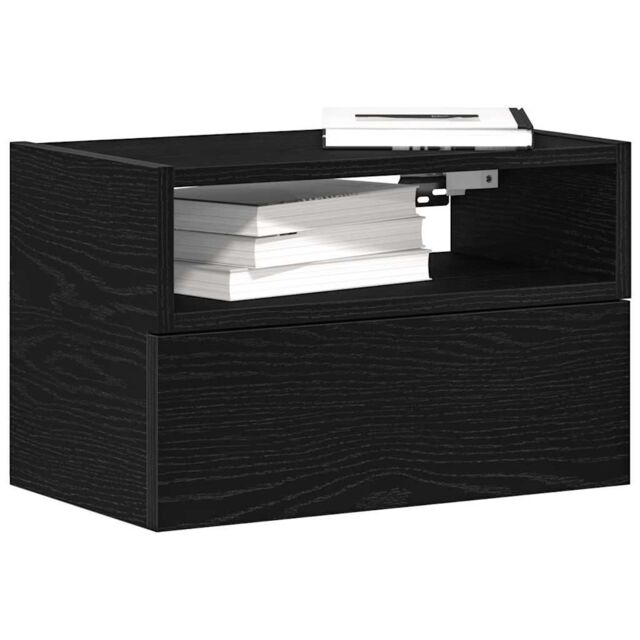 Berkfield Home Wall-mounted Bedside Cabinets 2 pcs Black 45x26x28.5 cm - image 1
