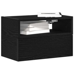 Berkfield Home Wall-mounted Bedside Cabinets 2 pcs Black 45x26x28.5 cm - thumbnail 1