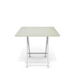 Living and Home Folding Wooden Dining Table for Indoor Outdoor Champing in White - thumbnail 6
