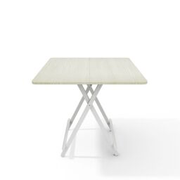 Living and Home Folding Wooden Dining Table for Indoor Outdoor Champing in White - thumbnail 5
