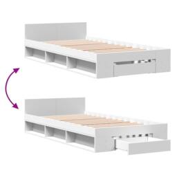Berkfield Home Bed Frame with Drawer without Mattress White 90x200 cm - thumbnail 7