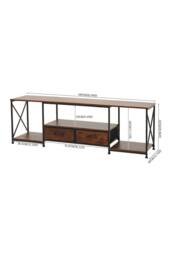 Living and Home TV Stand with Fabric Drawers in Brown - thumbnail 8
