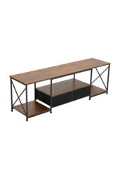 Living and Home TV Stand with Fabric Drawers in Brown - thumbnail 6