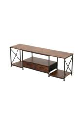 Living and Home TV Stand with Fabric Drawers in Brown - thumbnail 4