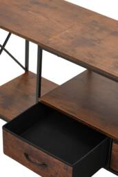 Living and Home TV Stand with Fabric Drawers in Brown - thumbnail 7