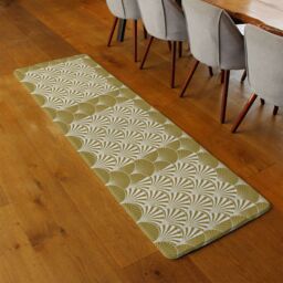 Benjamin Tate Design Golden Semi Circles Runner Rug in Natural - Size: 67 cm x 230 cm - thumbnail 2