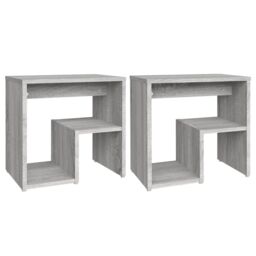Berkfield Home Bed Cabinets 2 pcs Grey Sonoma 40x30x40 cm Engineered Wood - Size: 40 x 30 x 40 cm - thumbnail 2
