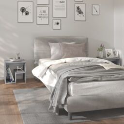 Berkfield Home Bed Cabinets 2 pcs Grey Sonoma 40x30x40 cm Engineered Wood - Size: 40 x 30 x 40 cm - thumbnail 6