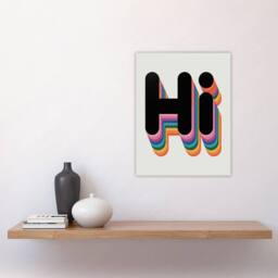 "Artery8 Hi Bold Retro Rainbow Font Colourful Typography Wall Art Print - Size: W12"" x H16""" - thumbnail 4