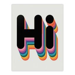 "Artery8 Hi Bold Retro Rainbow Font Colourful Typography Wall Art Print - Size: W12"" x H16""" - thumbnail 1
