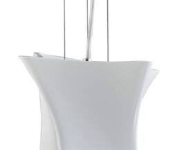 Netlighting Twist Dome Ceiling Pendant E27 Gloss White Polished Chrome - thumbnail 5