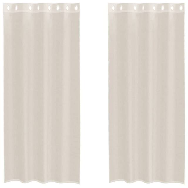 Berkfield Home Voile Curtains with Grommets 2 pcs Cream 140x245 cm - image 1