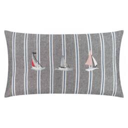 Wylder Abersoch Regatta 100% Cotton Cushion in Dark Grey - Size: 30 cm x 50 cm - thumbnail 2