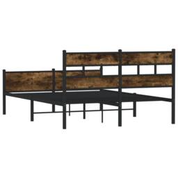 Berkfield Home Elegant Bed Frame without Mattress Smoked Oak 140x190 cm Engineer in Brown - thumbnail 6