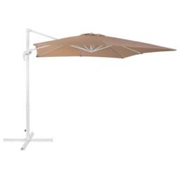 Wyld and Coco 235 cm Cantilever Garden Parasol Sand Beige Canopy White Steel Pole - thumbnail 2