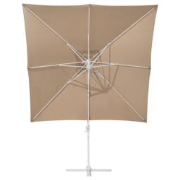 Wyld and Coco 235 cm Cantilever Garden Parasol Sand Beige Canopy White Steel Pole - thumbnail 6