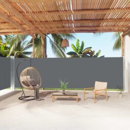 Berkfield Home Retractable Side Awning Anthracite 180x1000 cm in Black