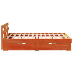 Berkfield Home Traditional Bed Frame with Drawers - Wax Brown 135 x 190 cm Solid - thumbnail 9