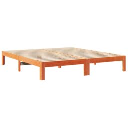 Berkfield Home Family Bed Frame No Mattress Wax Brown 240x200 cm Solid Wood Pine - thumbnail 5